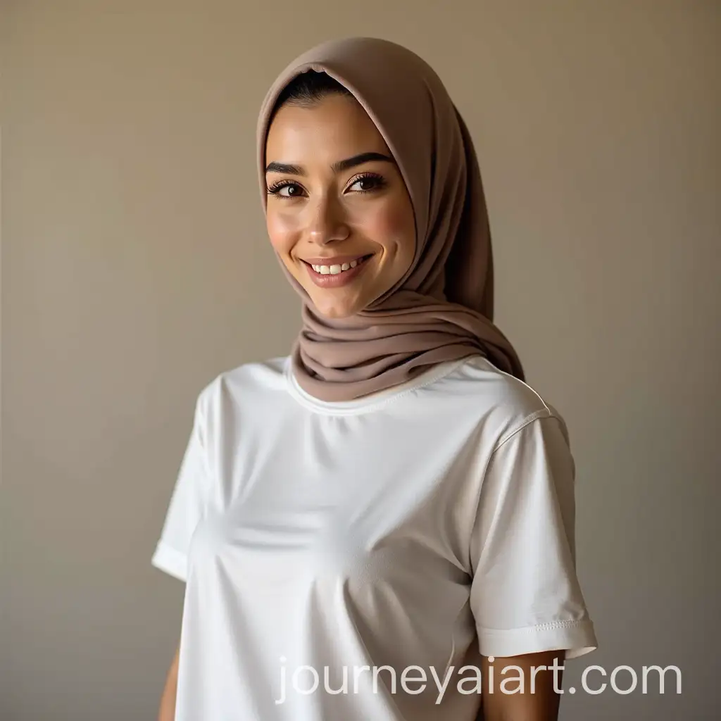 Beautiful-Woman-in-TShirt-and-Hijab
