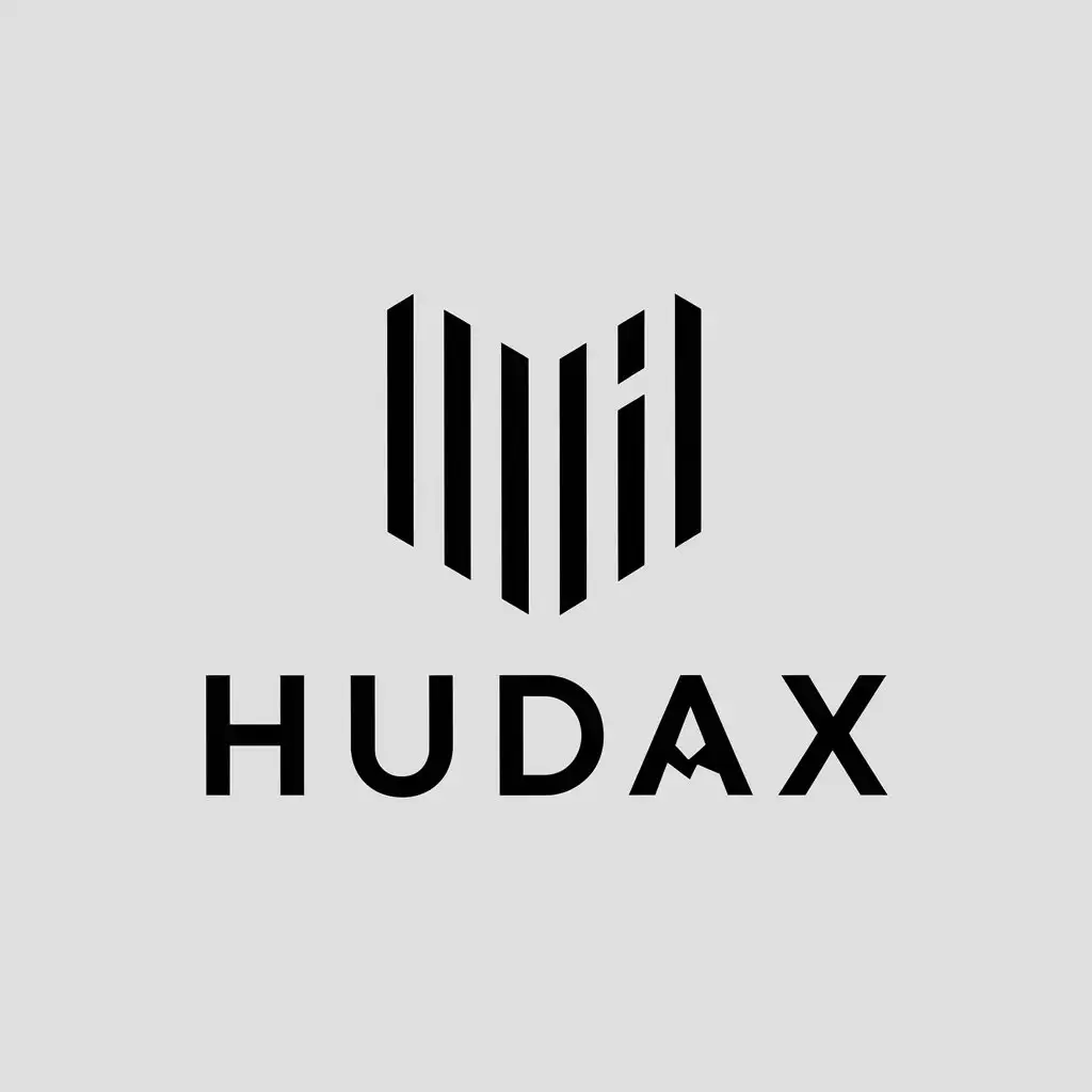 a vector logo design,with the text "hudax", main symbol:hud,Minimalistic,be used in Technology industry,clear background