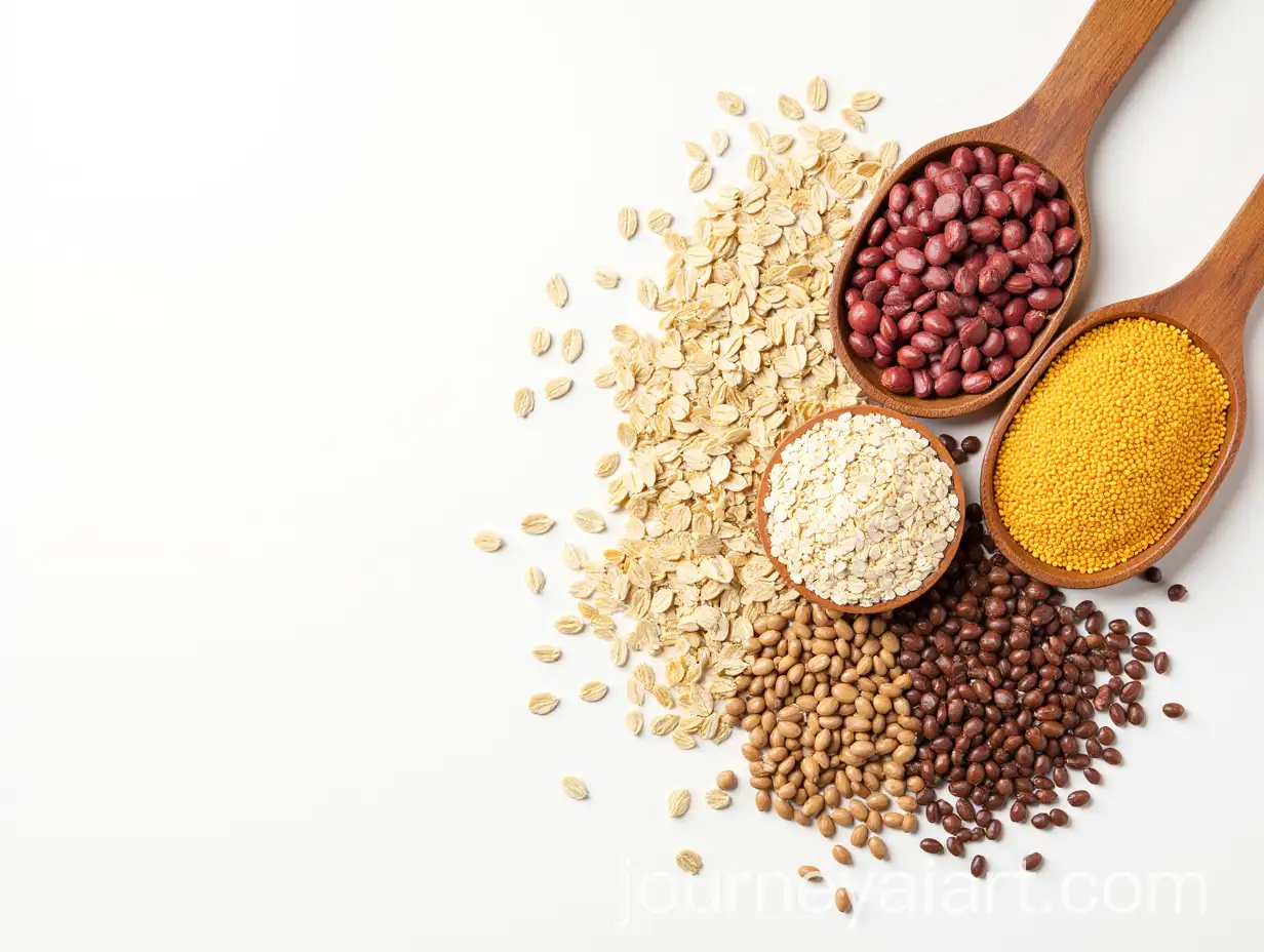 Variety-of-Grains-and-Seeds-Spread-on-White-Surface