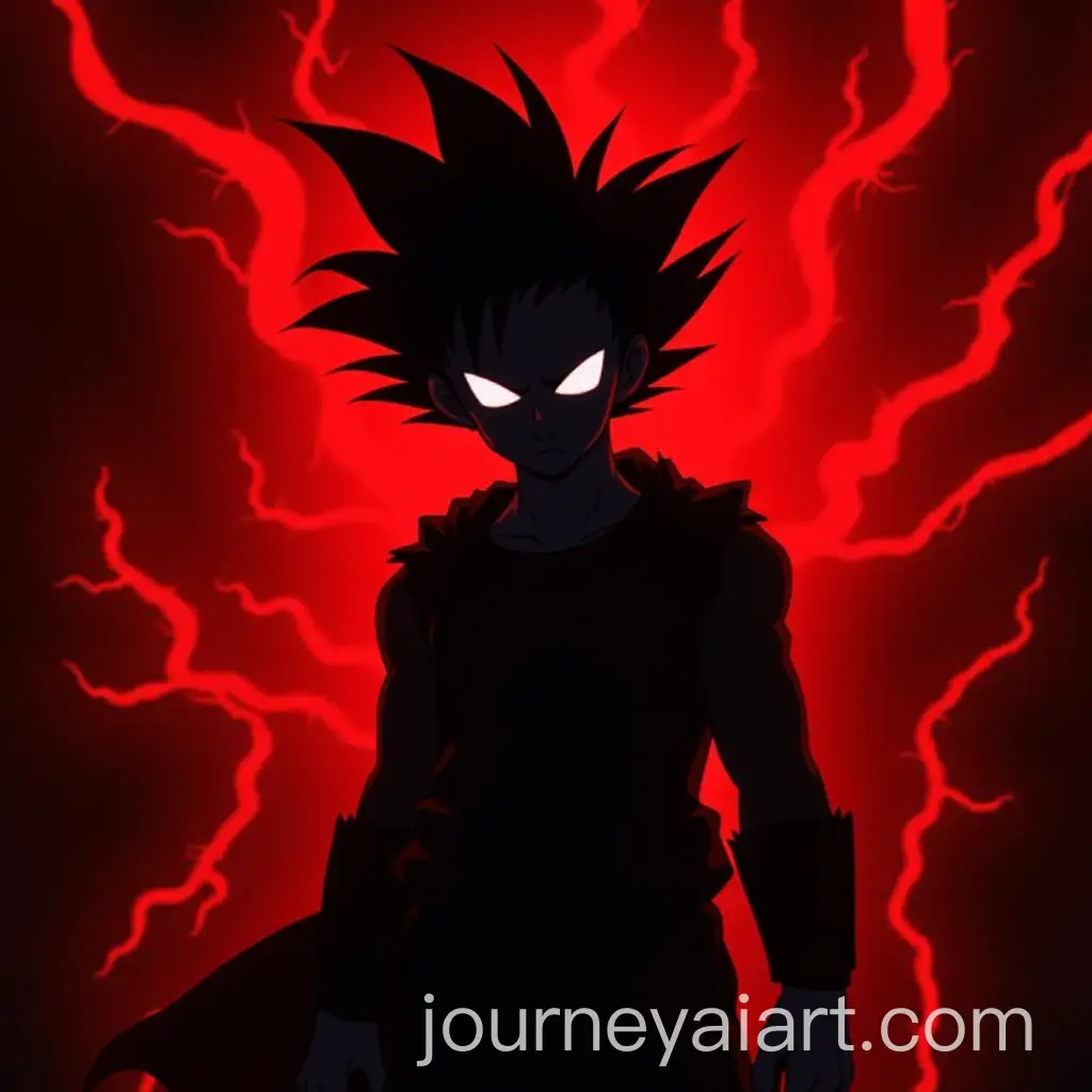 Dramatic-Silhouette-of-a-Character-with-Spiky-Hair-and-Lightning