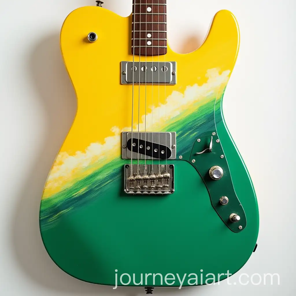 Fender-Jaguar-Guitar-with-Diagonal-Yellow-and-Green-Split-Design