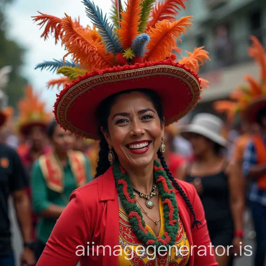 Colombian woman at the carnival of Barranquilla