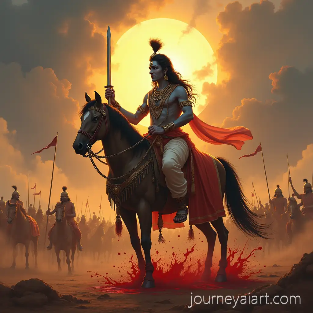 Shri-KrishnaKrishna-and-Arjuna-Battlefield-Explaining-the-Bhagavad-Gita-to-Arjuna-in-a-Battlefield