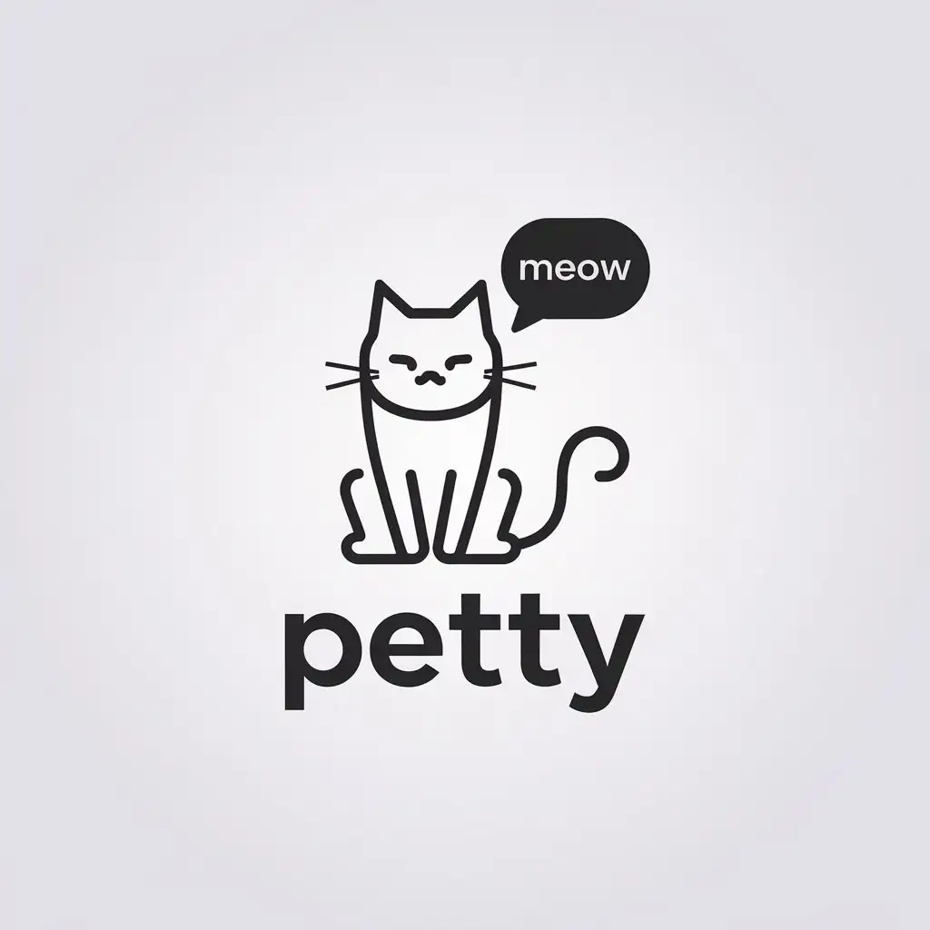 LOGO-Design-For-Petty-Minimalistic-Cat-Vector-Logo-for-Animals-Pets-Industry