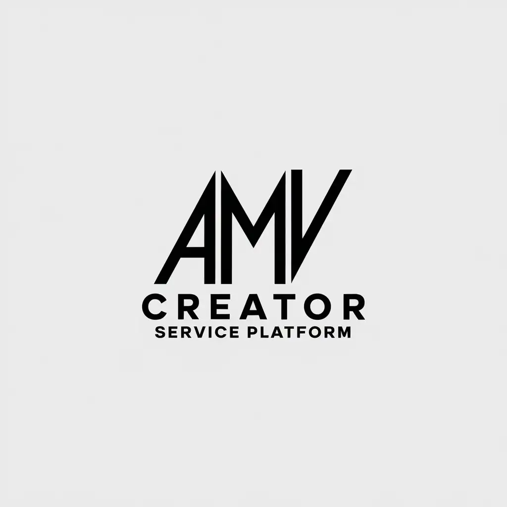 a vector logo design,with the text "creator service platform", main symbol:AMV,Minimalistic,be used in anime industry,clear background