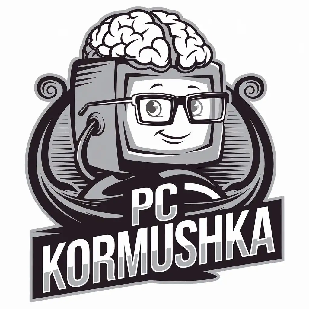 LOGO-Design-For-PC-KORMUSHKA-Living-Computer-Theme-with-Moderate-Style