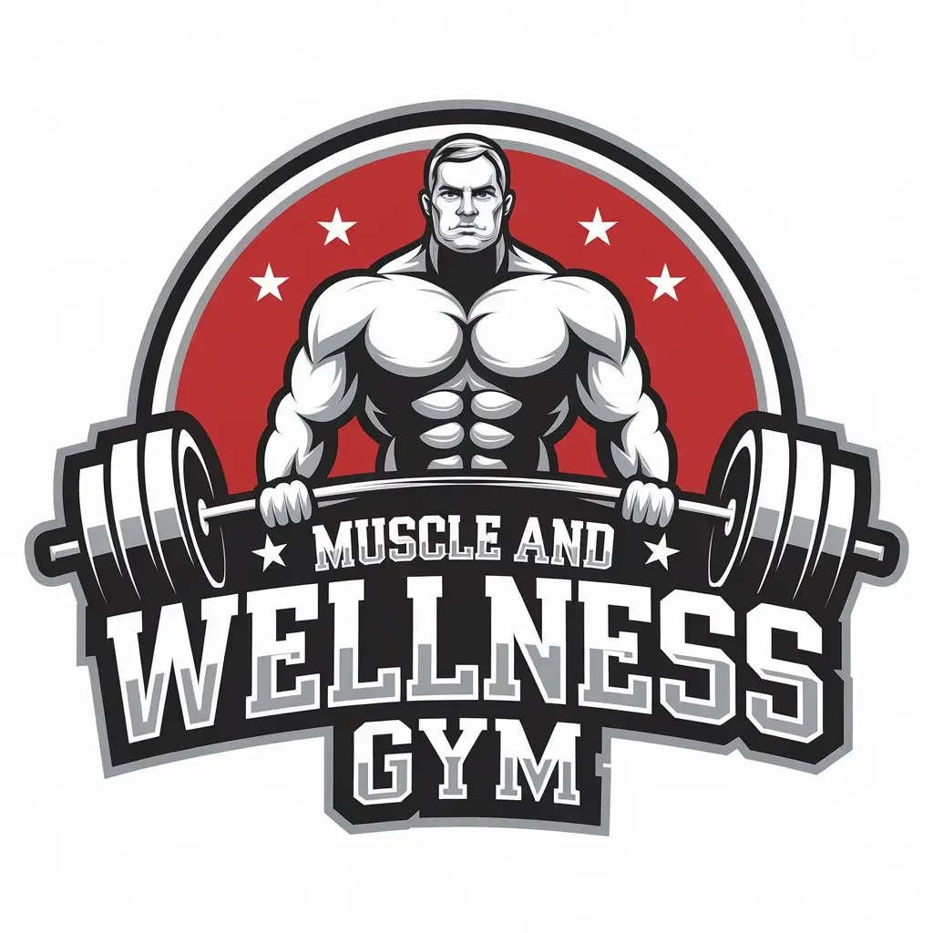 LOGO Design for Muscle and Wellness Gym Powerlifter Symbol in White Ink for Sports Fitness Industry