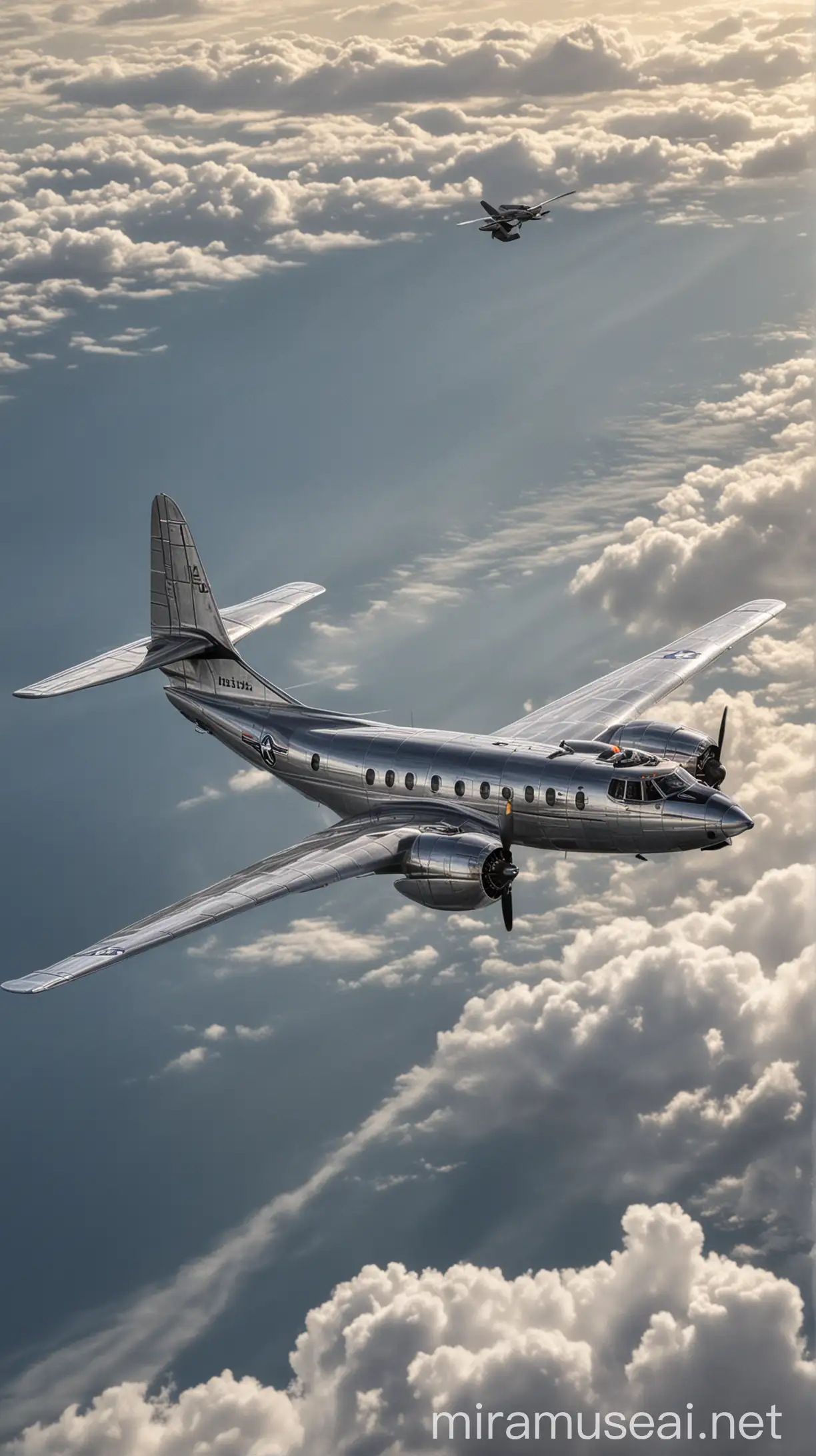 Amelia Earharts Lockheed Electra 10E Aircraft in Flight