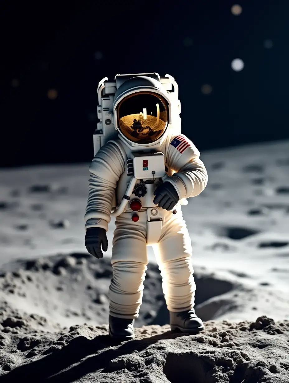 Cosmonaut on the moon