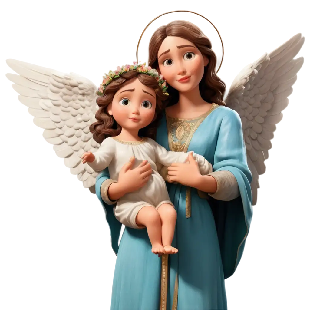 HighQuality-PNG-Image-Lady-Holding-Boy-Jesus-Surrounded-by-Angels