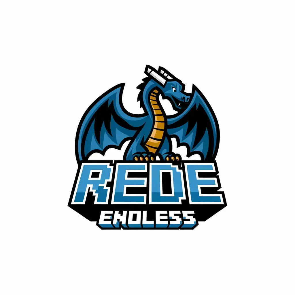 LOGO Design for Rede Endless Minecraft Ender Dragon Clear Background Vector Art