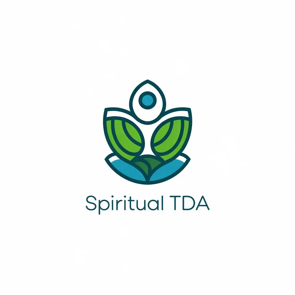 a vector logo design,with the text "spiritual tda", main symbol:ayurvedic advice for people with ADHD,Moderate,be used in mental health industry,clear background