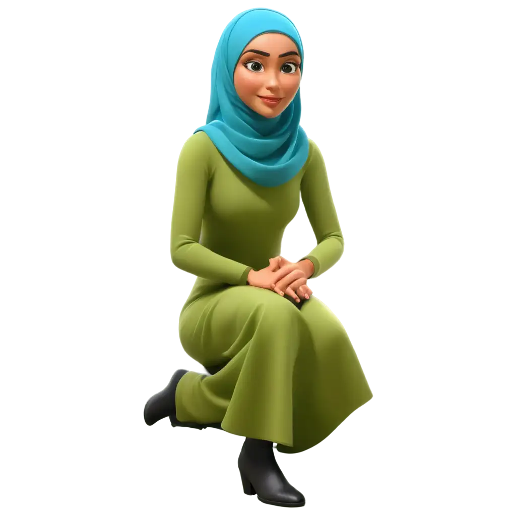 Cartoon-Muslim-Woman-Sitting-PNG-Vibrant-Illustration-for-Inclusive-Digital-Content