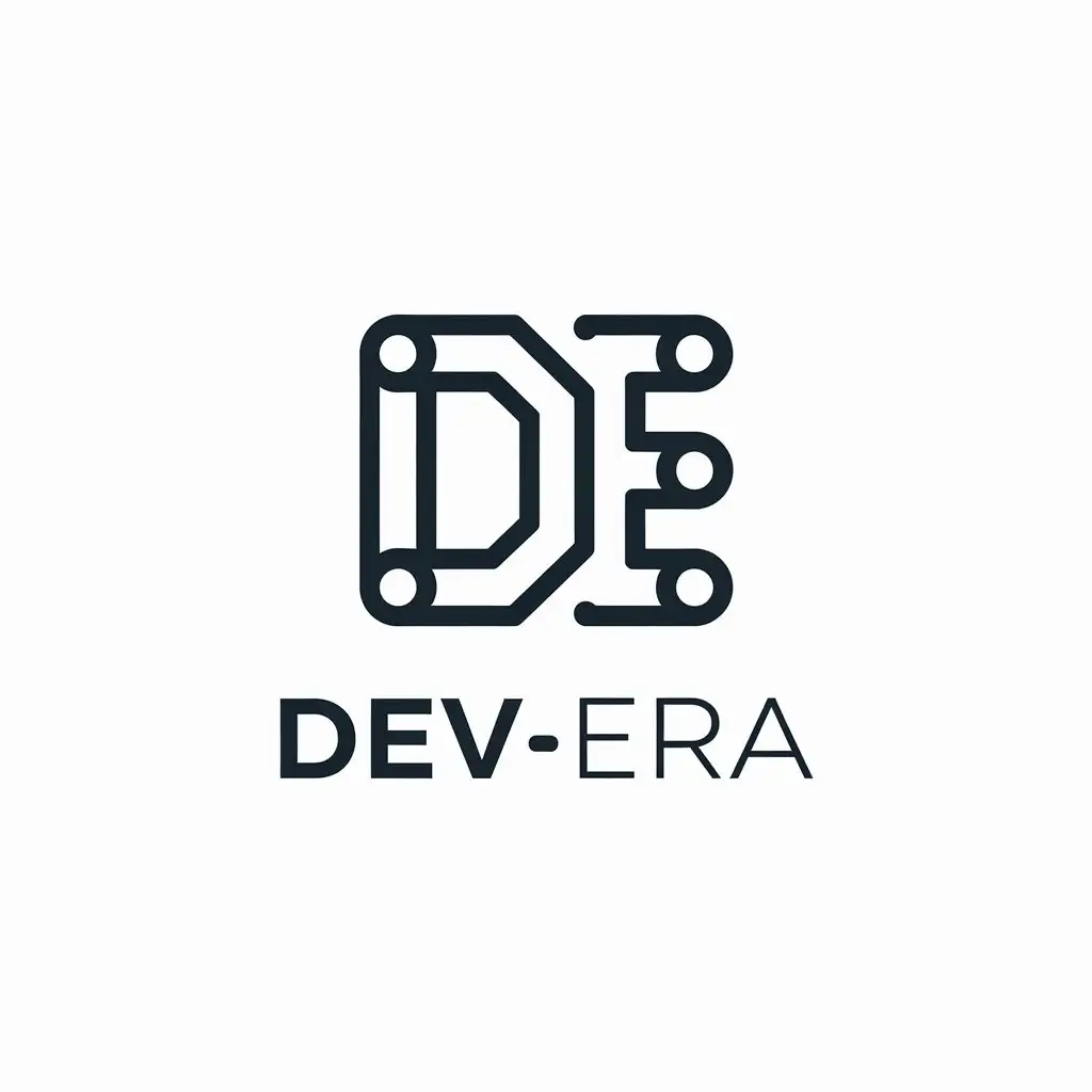 LOGO Design for DEVERA Minimalistic TwoLetter D and E Connected Symbol for Technology Industry