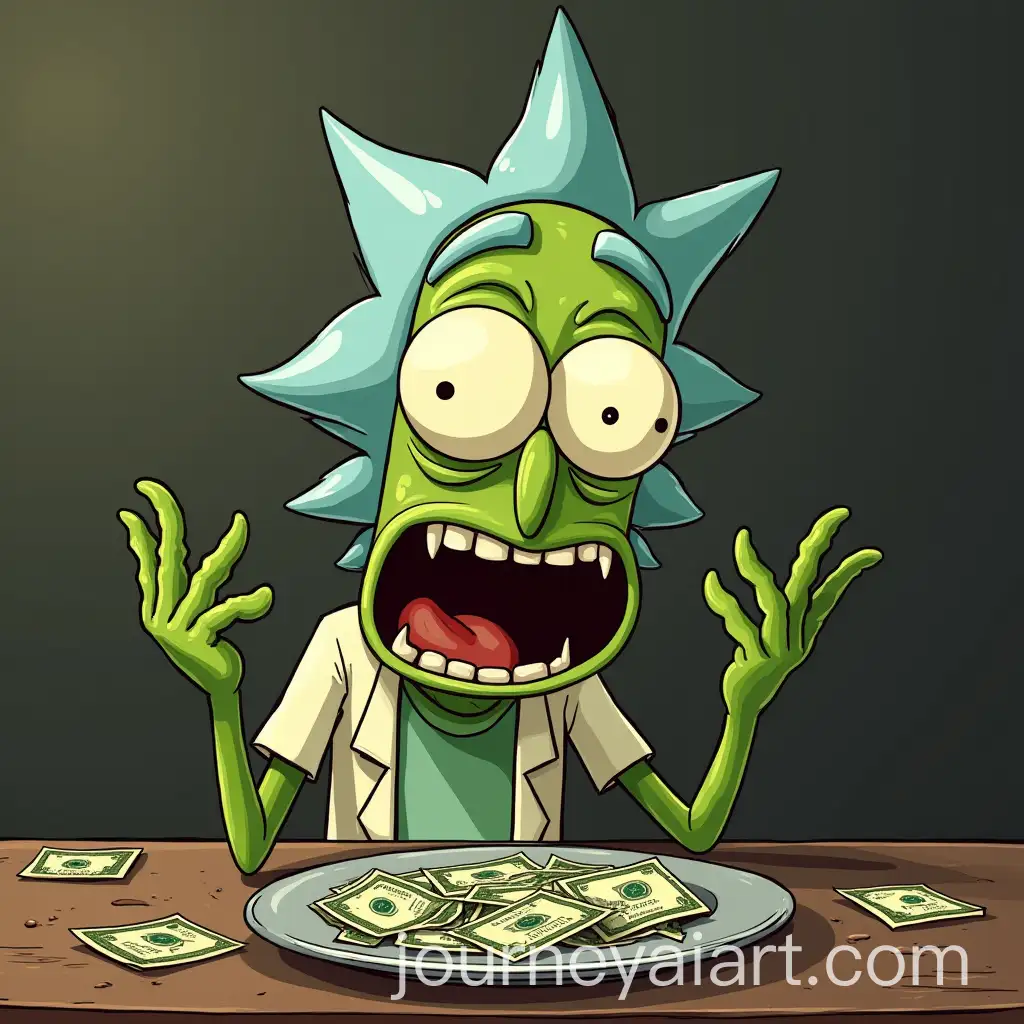 Pickle-Rick-Crying-Amid-Dollar-Signs