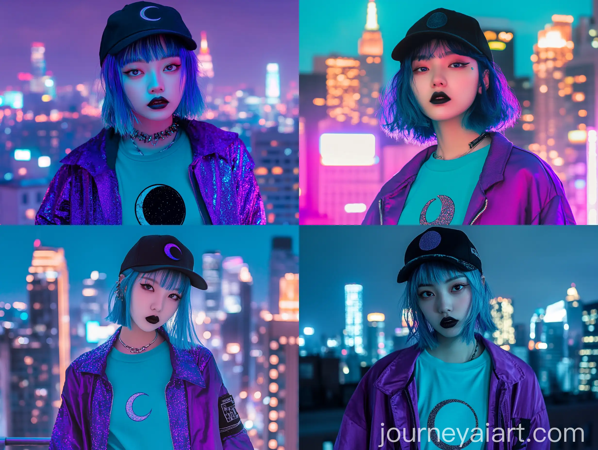 Modern-Urban-Portrait-of-a-KoreanAmerican-Teen-with-Night-Manhattan-Skyline