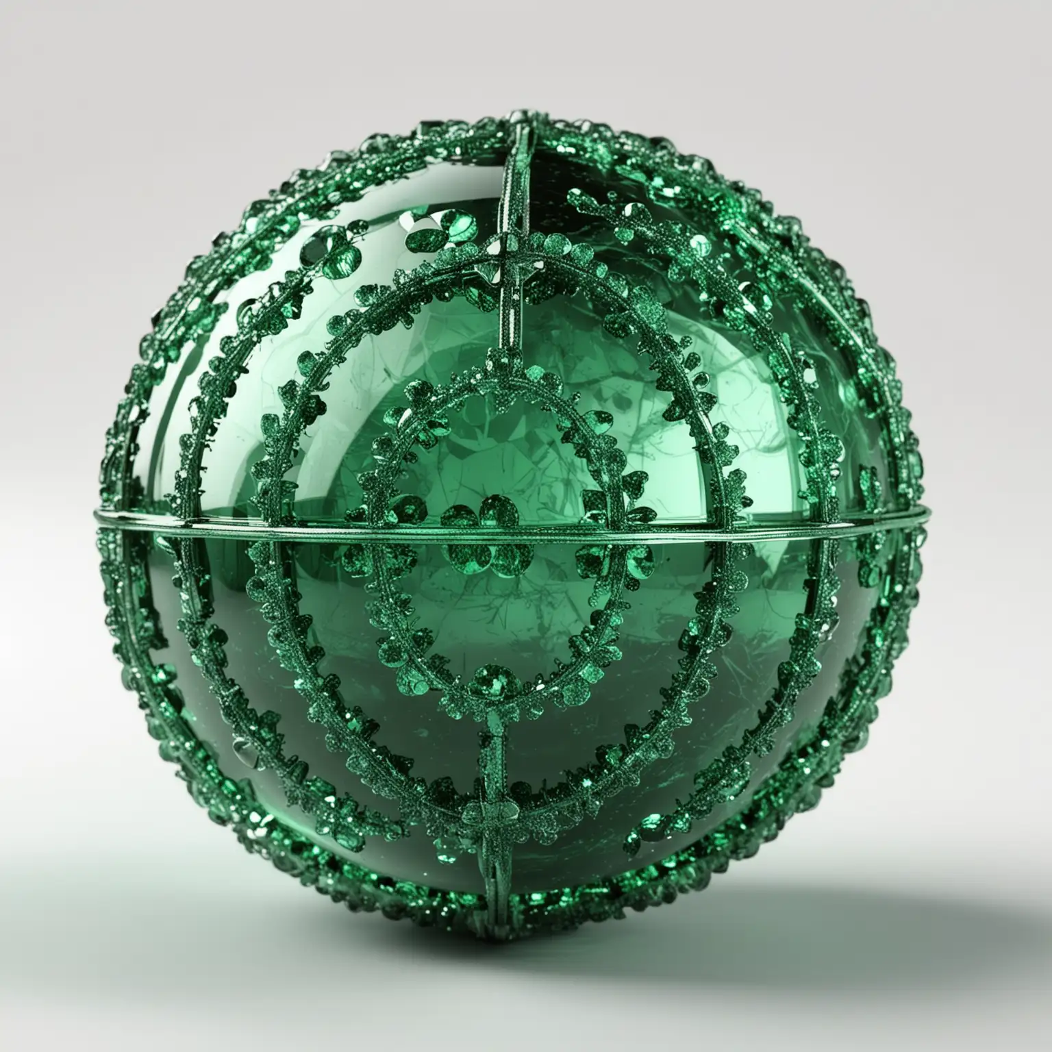 Fantasy-Emerald-Ball-on-White-Background