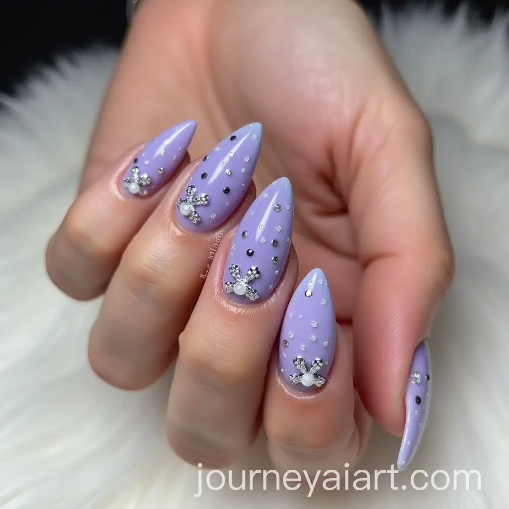 Purple-Northern-Lights-Almond-Shaped-Nails-with-Snowflakes-and-Ombre-Design