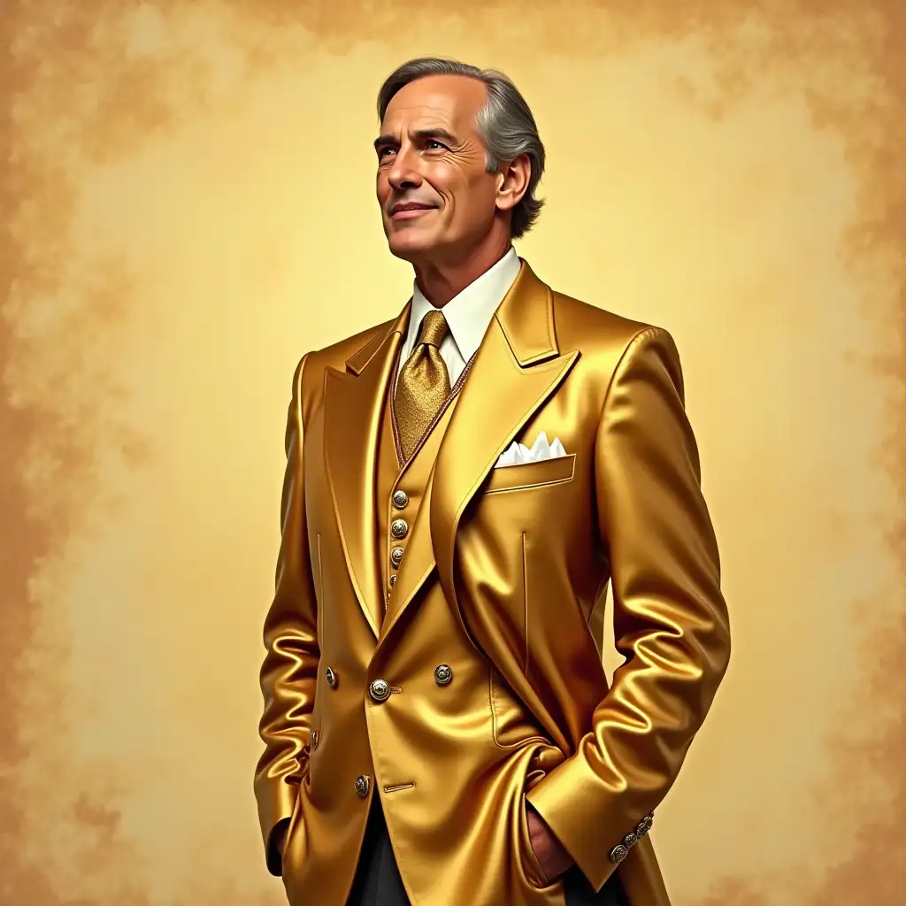 1930s-Majestic-Figure-in-Luxurious-Golden-Attire