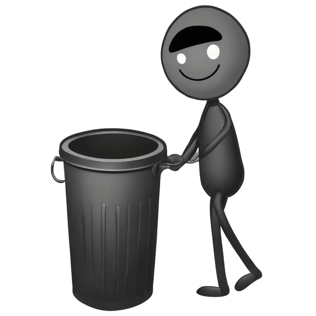 White-Stickman-Throwing-January-into-Dustbin-PNG-A-Symbolic-Representation-of-New-Beginnings