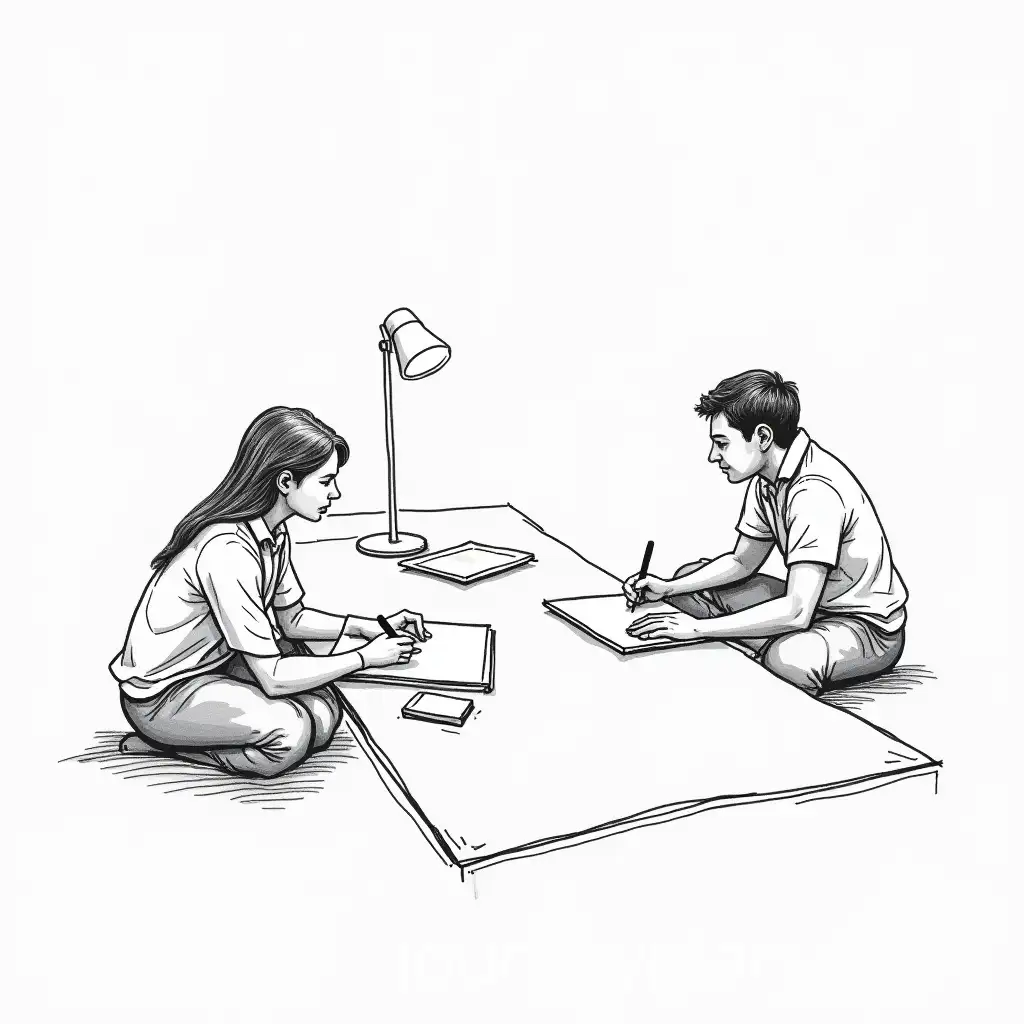 Sketch-Drawing-of-a-Plan-Setting-in-Black-and-White