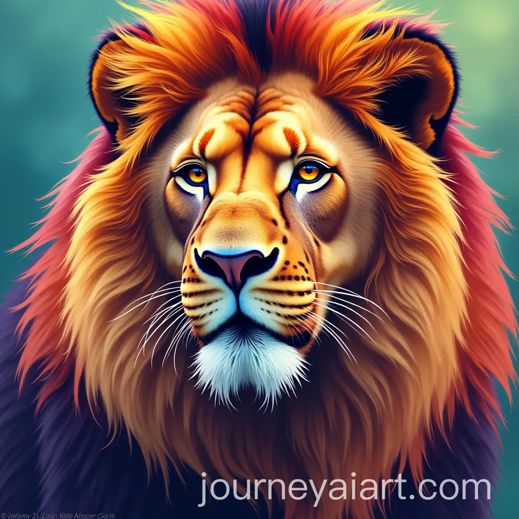 Vibrant-and-Majestic-Lion-King-Portrait-in-Bold-Colors