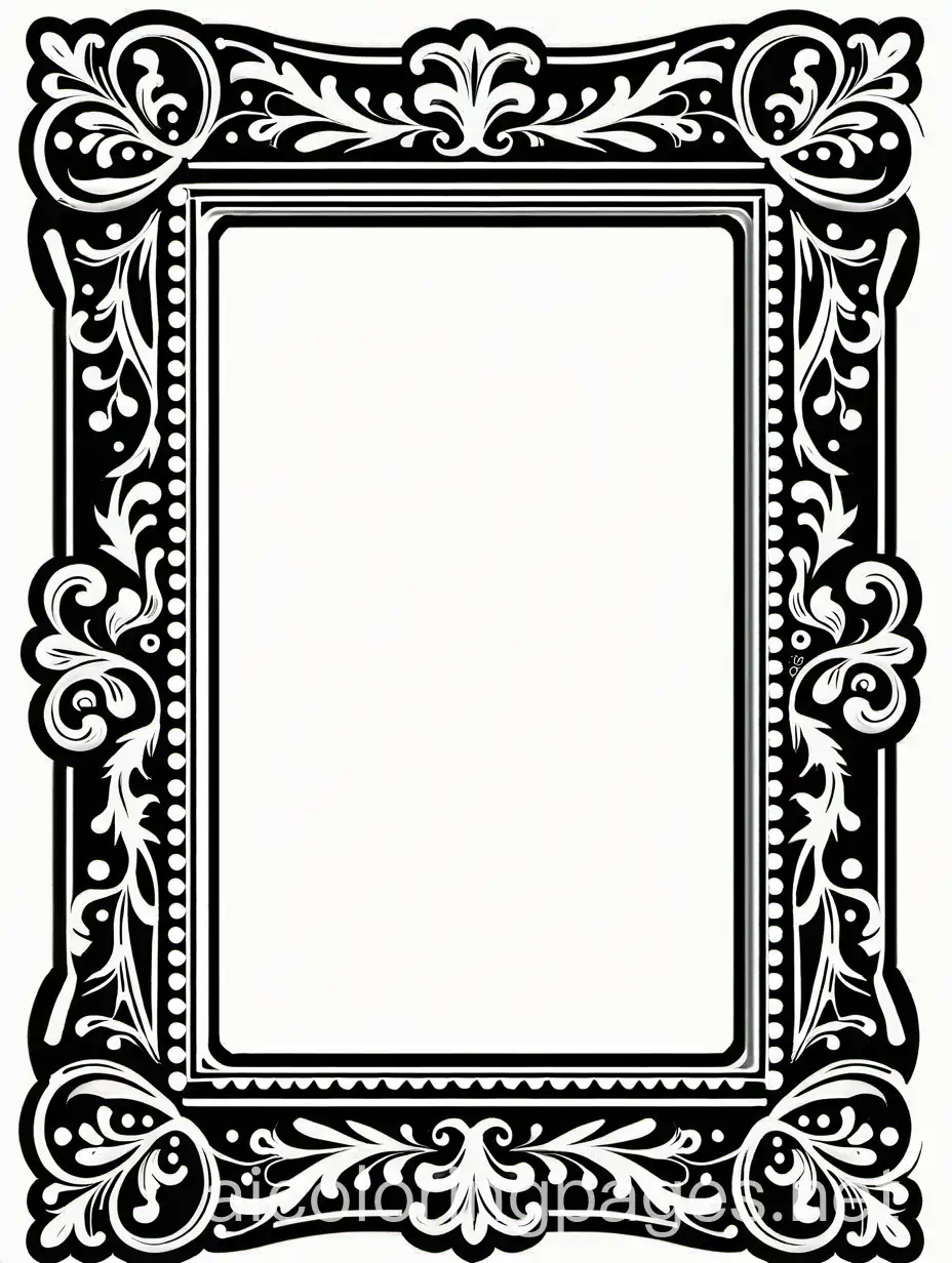 Elegant-Black-Frame-with-White-Designs-for-Coloring-Page