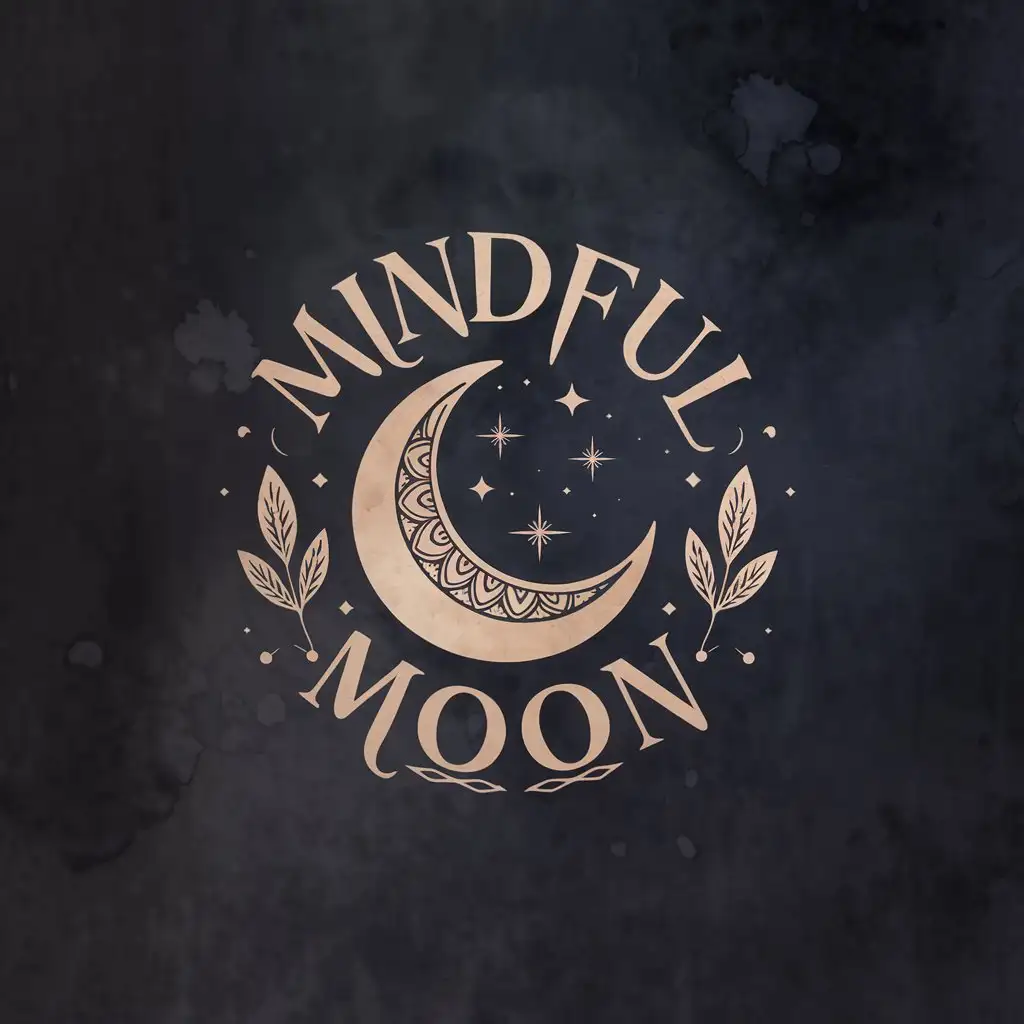 LOGO Design for Mindful Moon Elegant Crescent Moon with Pastel Colors and Serene Motifs