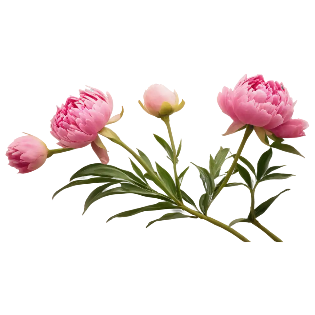 Branch-of-Peonies-PNG-Image-HighQuality-Floral-Art-for-Creative-Projects