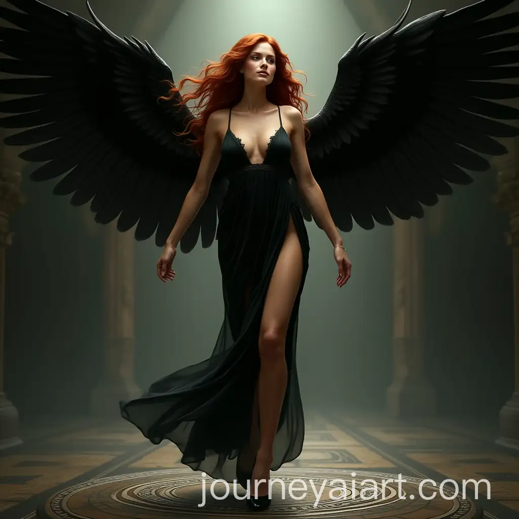 Majestic-Anteros-Goddess-of-Passion-in-DarkColored-Nightclothes-Dancing-with-Wings-Spread-Wide