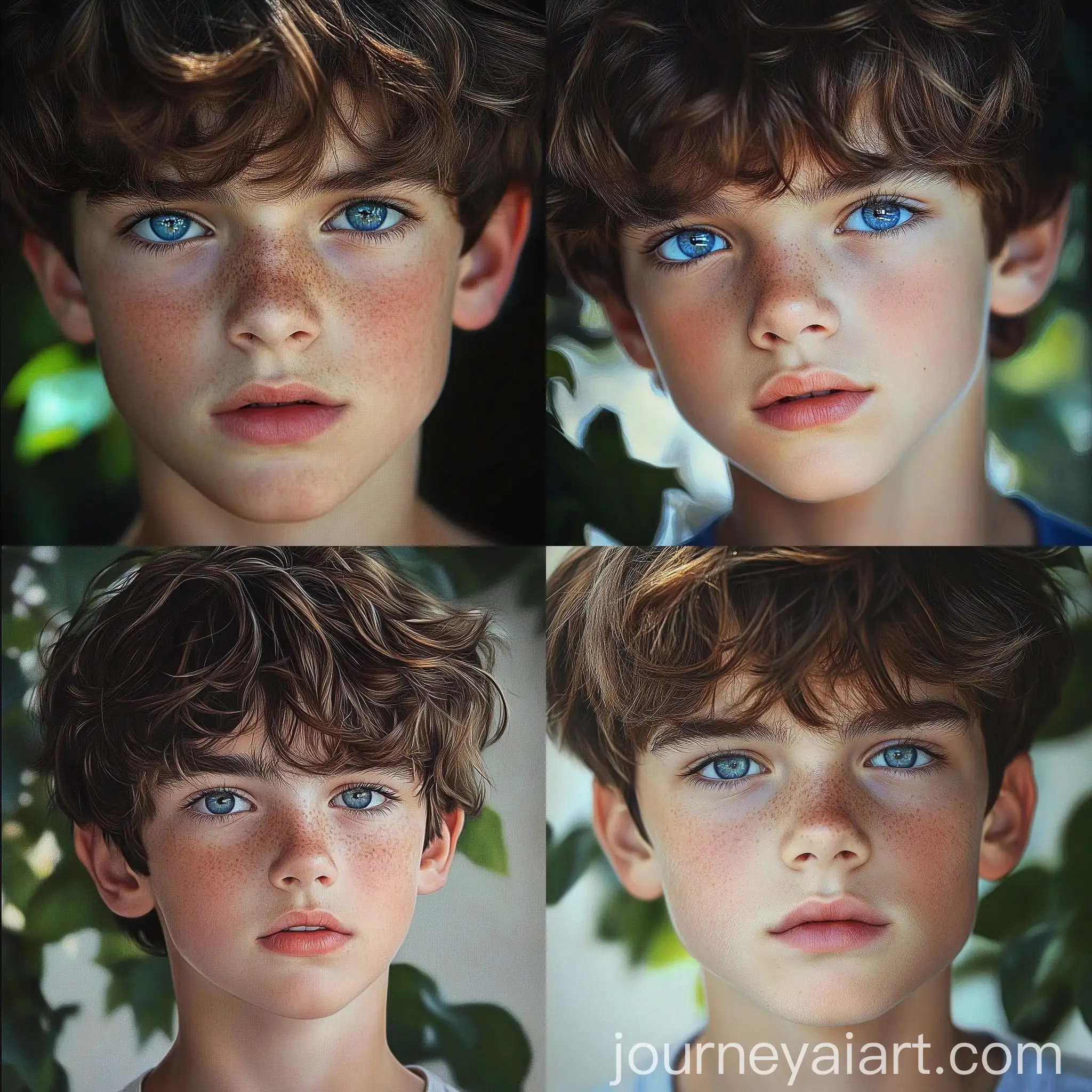 Realistic-Portrait-of-a-Handsome-Young-Boy-with-Brown-Hair-and-Blue-Azure-Eyes