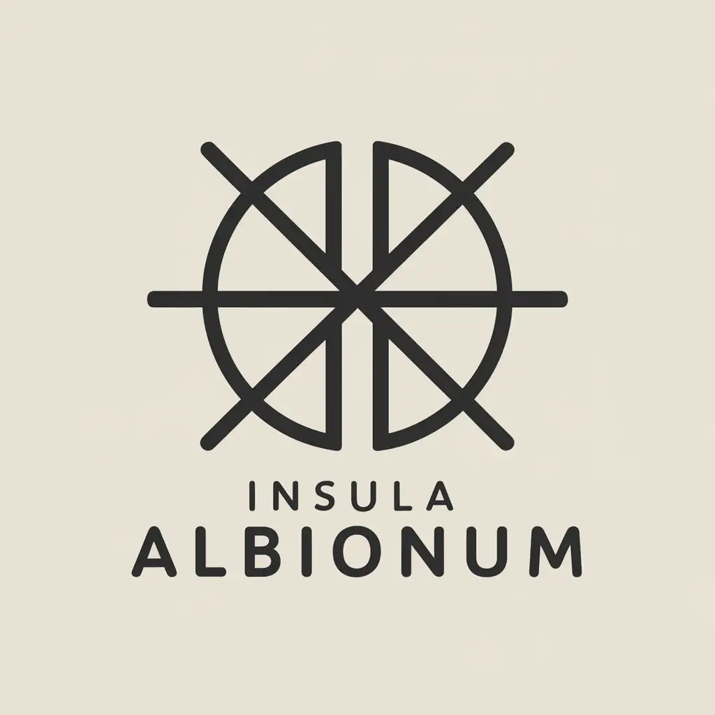 LOGO Design For Insula Albionum Elegant Circle with Intersecting Lines on Clear Background