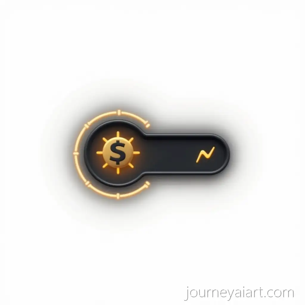 Futuristic-Minimalist-Search-Icon-with-Coin-Symbol-in-Black-and-Gold-Theme