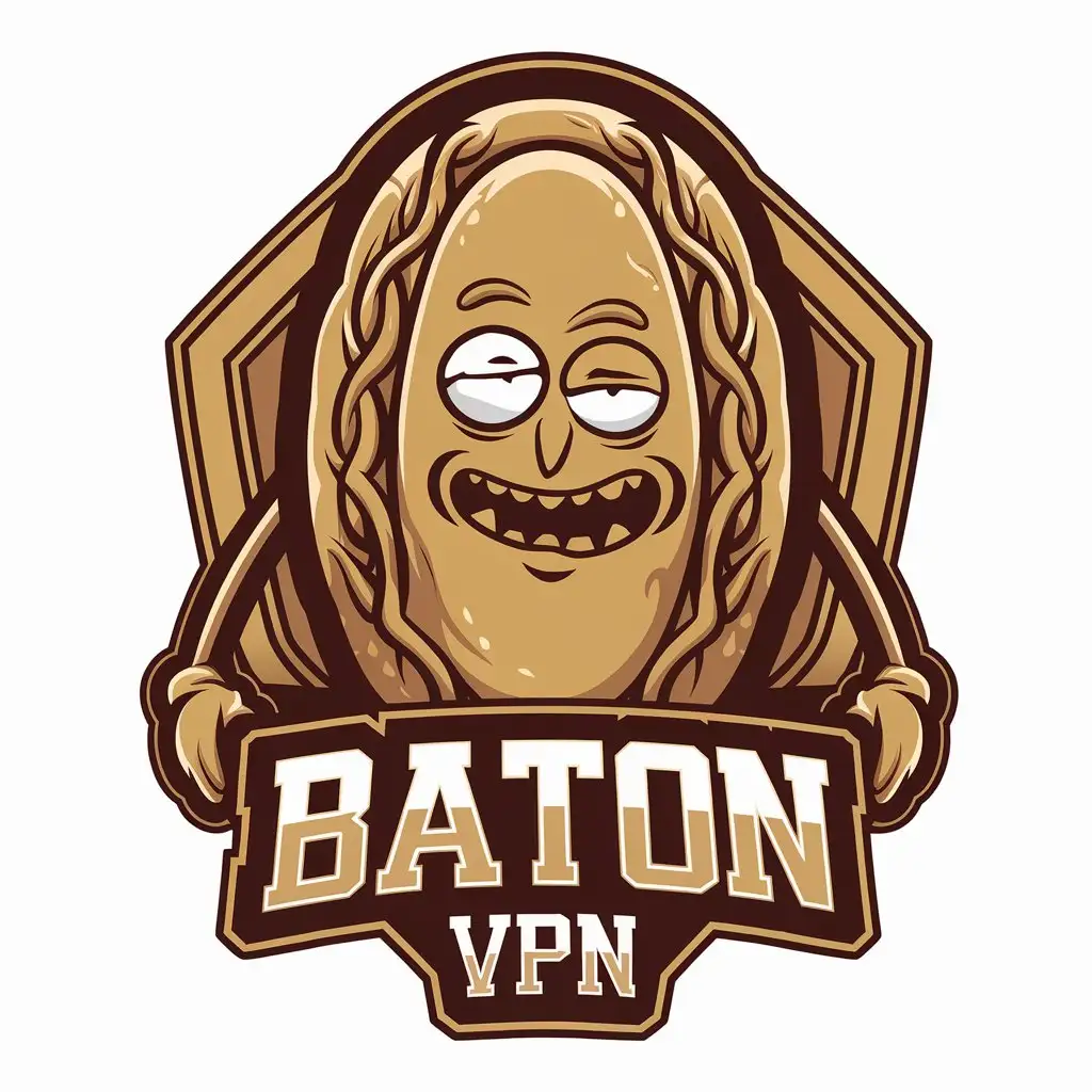 LOGO-Design-for-Baton-VPN-RestaurantInspired-Oval-Bun-with-Grin-and-Clear-Background