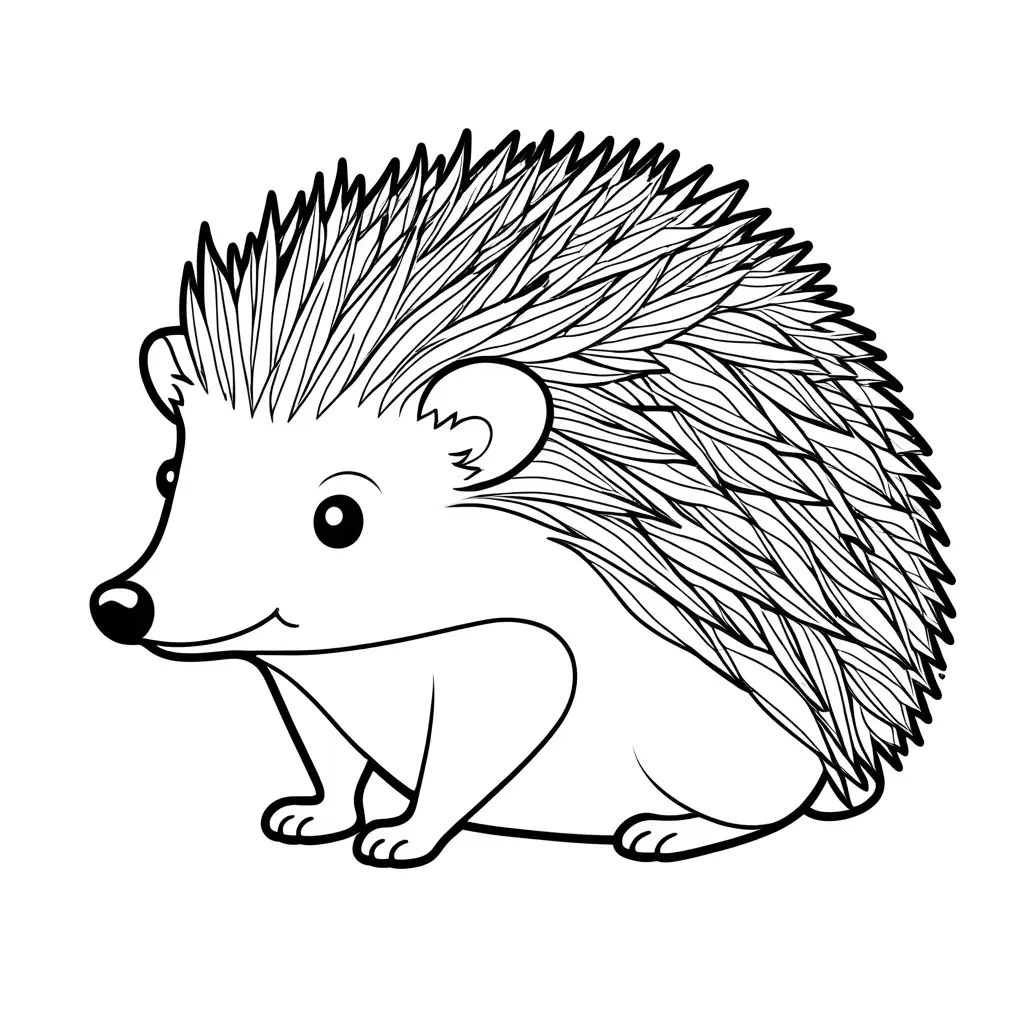 Cute-Blue-Hedgehog-with-Red-Shoes-Coloring-Page-for-Kids