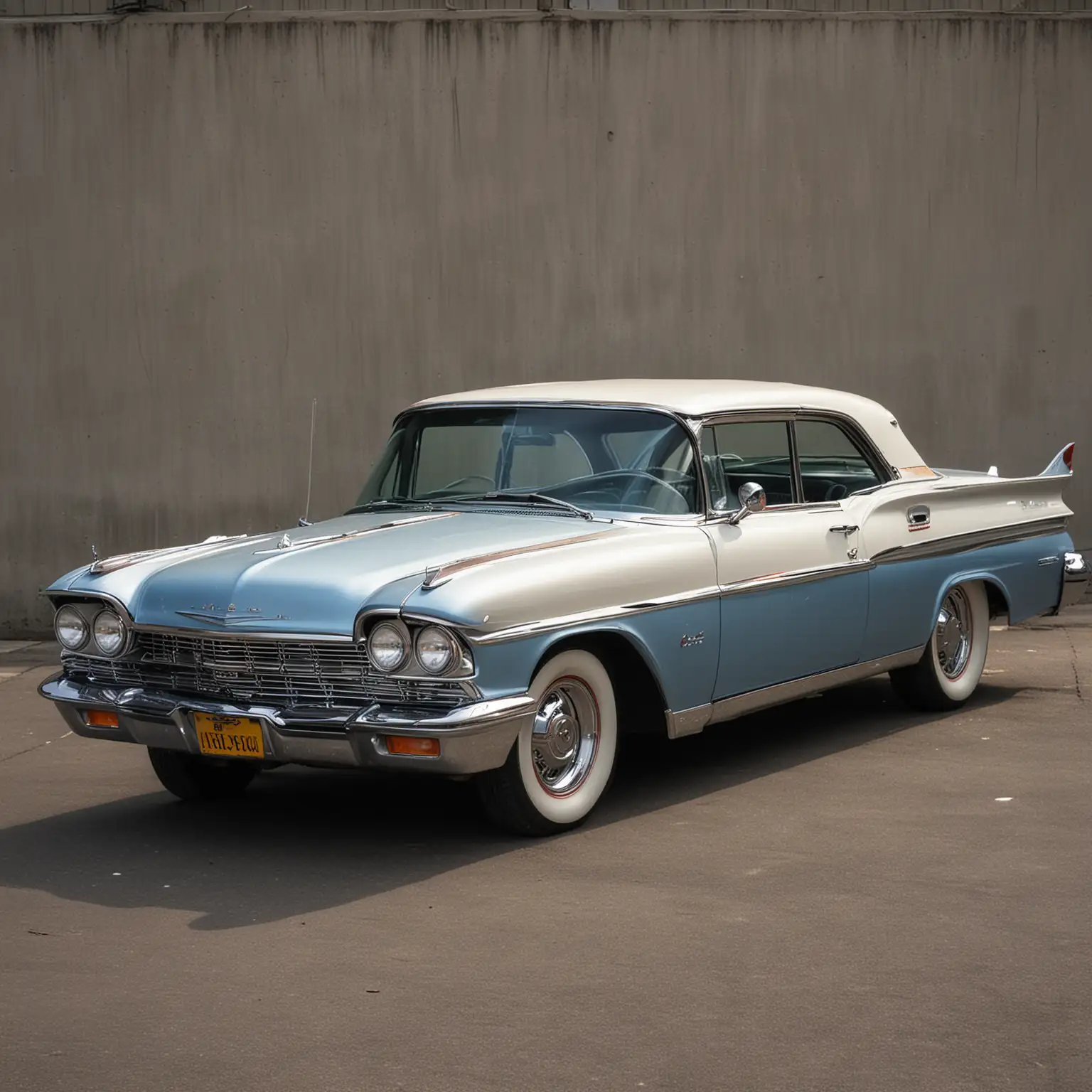 Vintage-American-Car-Parked-on-Desert-Highway