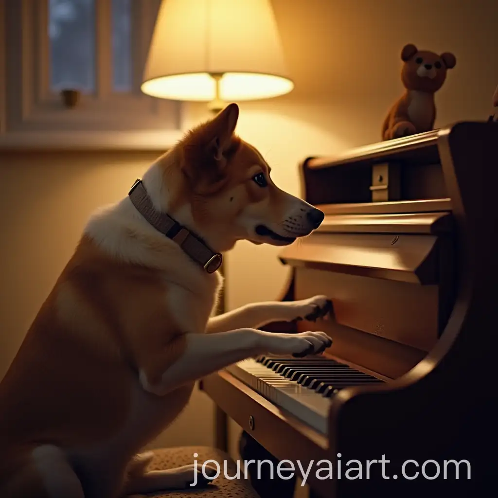Dog-Playing-Piano-in-a-Cozy-Living-Room