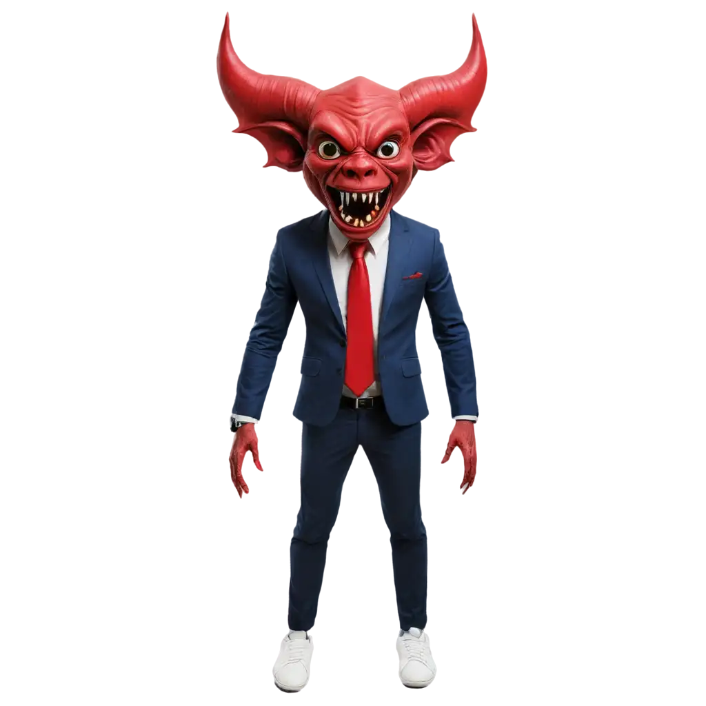 Unique-PNG-Image-Strange-Creature-with-Devil-Head-Wearing-Shoes