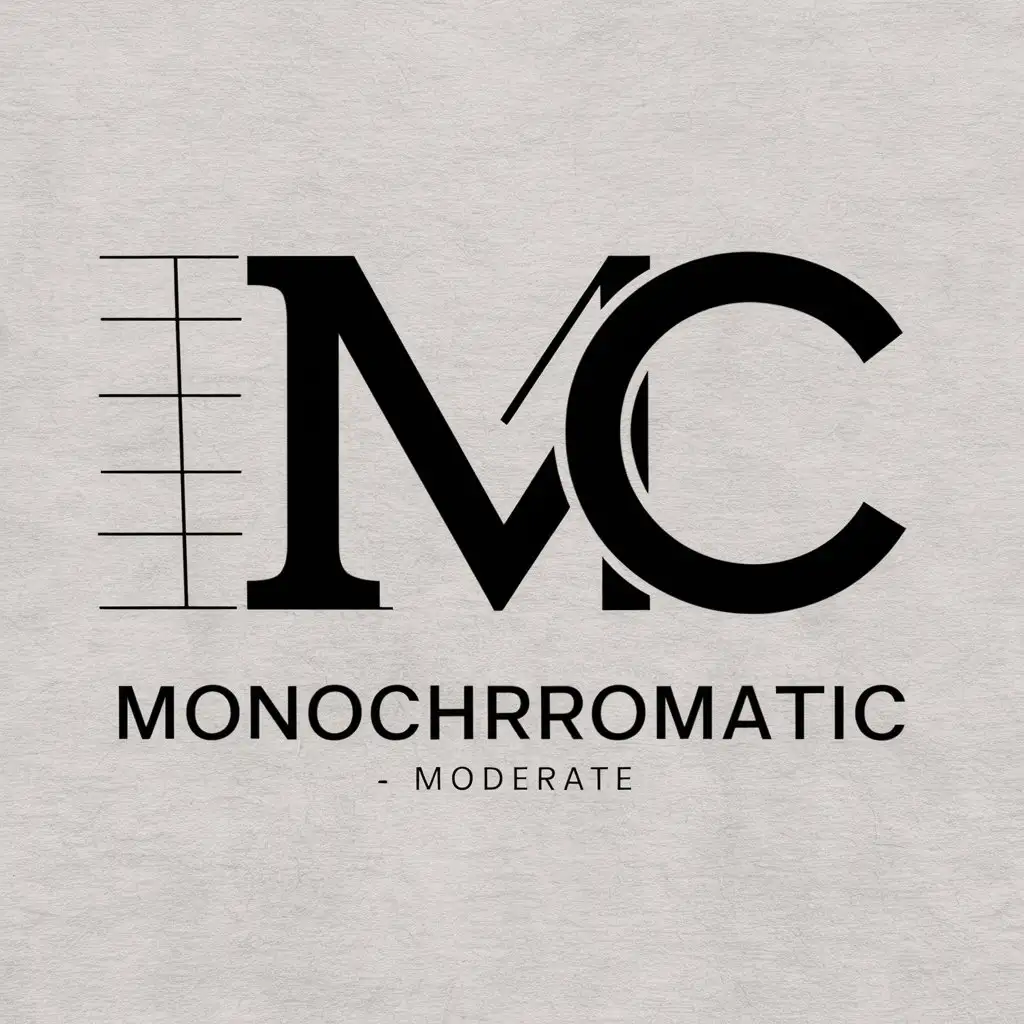 a vector logo design,with the text "monochromatic", main symbol:letter m and c,Moderate,be used in Internet industry,clear background