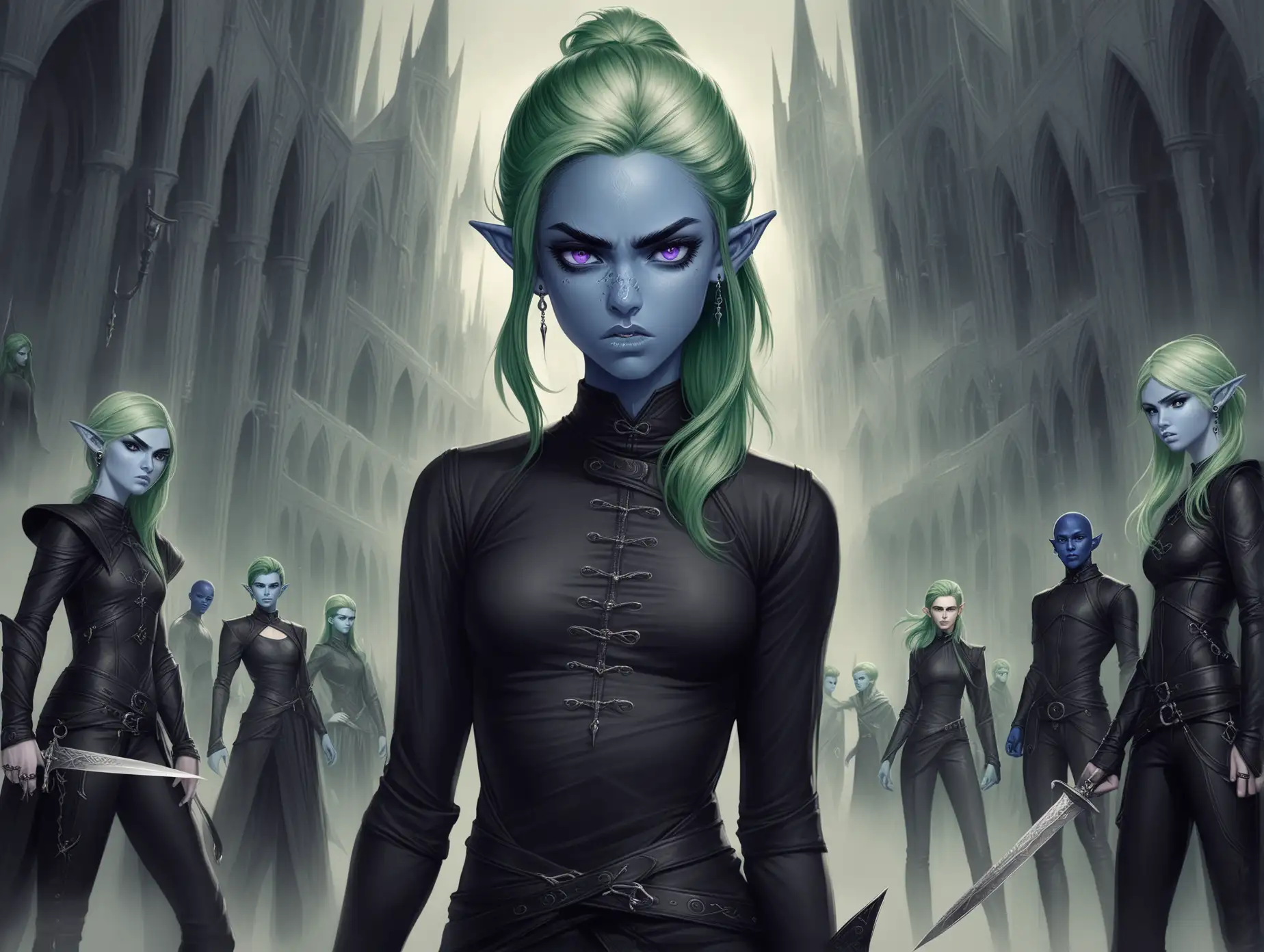 Angry-BlueSkinned-Elf-Assassin-in-Dark-Attire