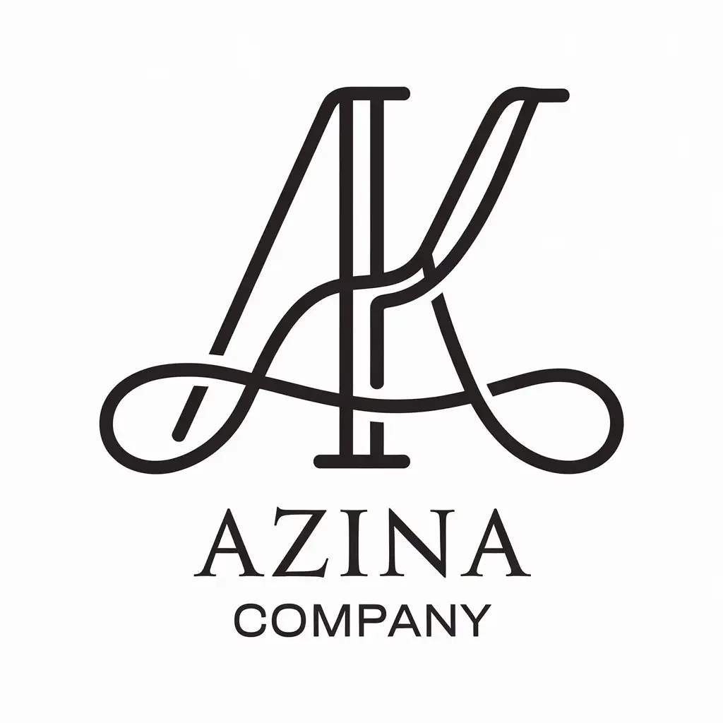 LOGO Design for AZINA Company Elegant Monogram of A and K for Retail Industry