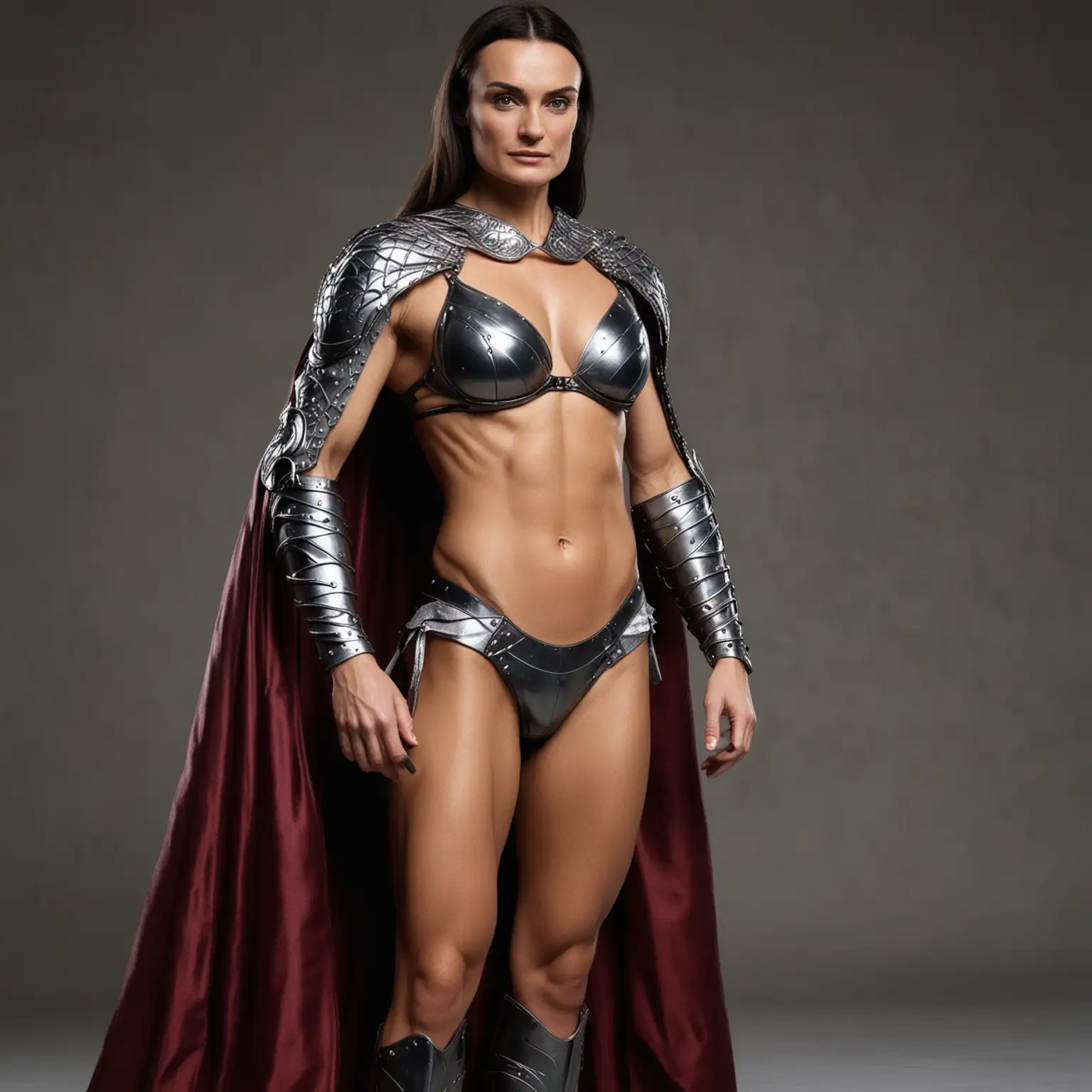 Yelena-Isinbayeva-in-Bikini-Armor-with-Cape-Full-Body-Portrait