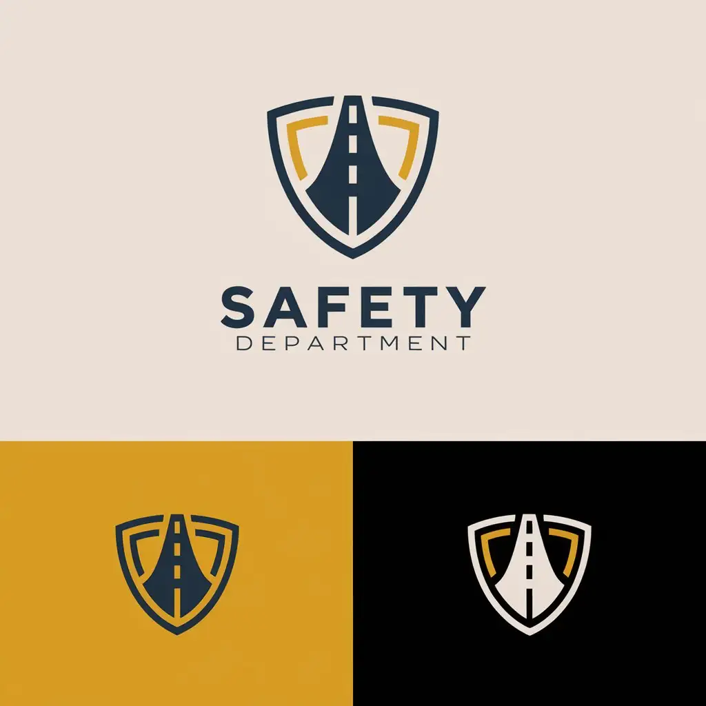 LOGO Design for Safety Department Dark Blue Yellow Gray Shield with US Trucking Theme