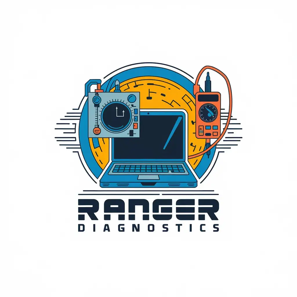 LOGO Design for Ranger Diagnostics Oscilloscope Laptop and Multimeter Symbol for Automotive Industry