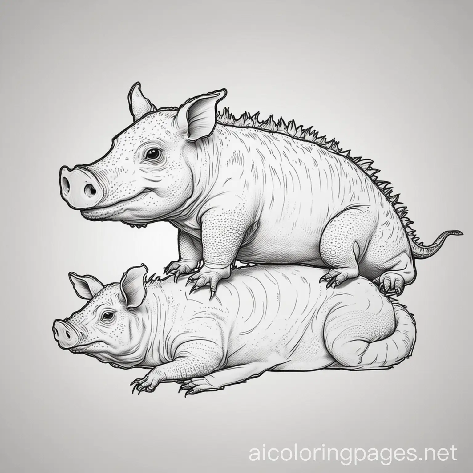 Unique-Animal-Hybrid-Coloring-Page-Lizard-Body-with-Pigs-Head