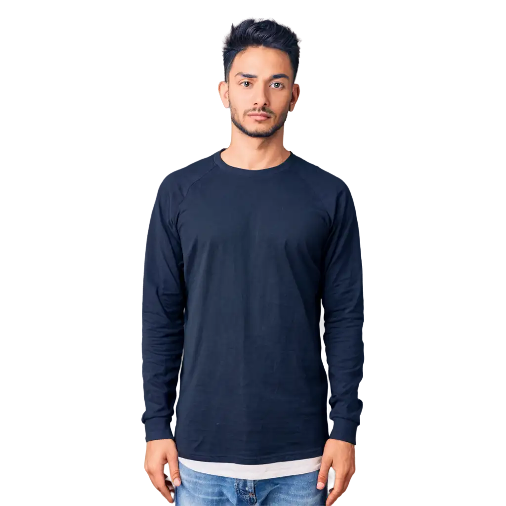 Black-Tshirt-Long-Sleeve-Raglan-Front-and-Back-PNG-Image-for-Clothing-Designs-and-Mockups