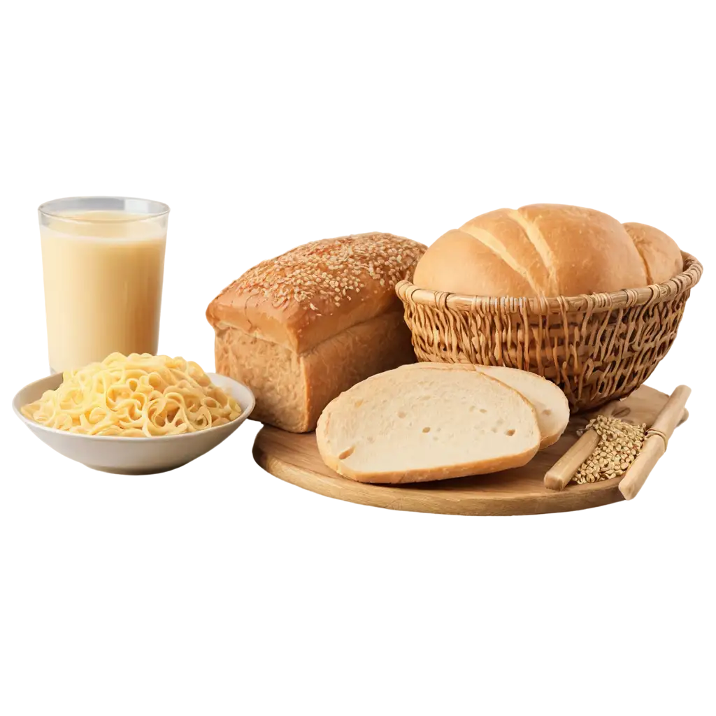 PNG-Image-of-Breads-Beverage-and-Noodles-with-Transparent-Background-for-Versatile-Use