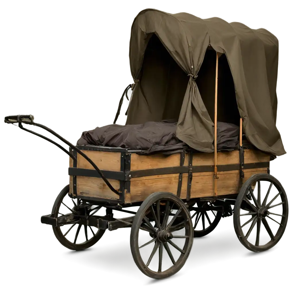 Old-Wagon-with-Luggage-and-Covers-PNG-Image-for-Creative-Use