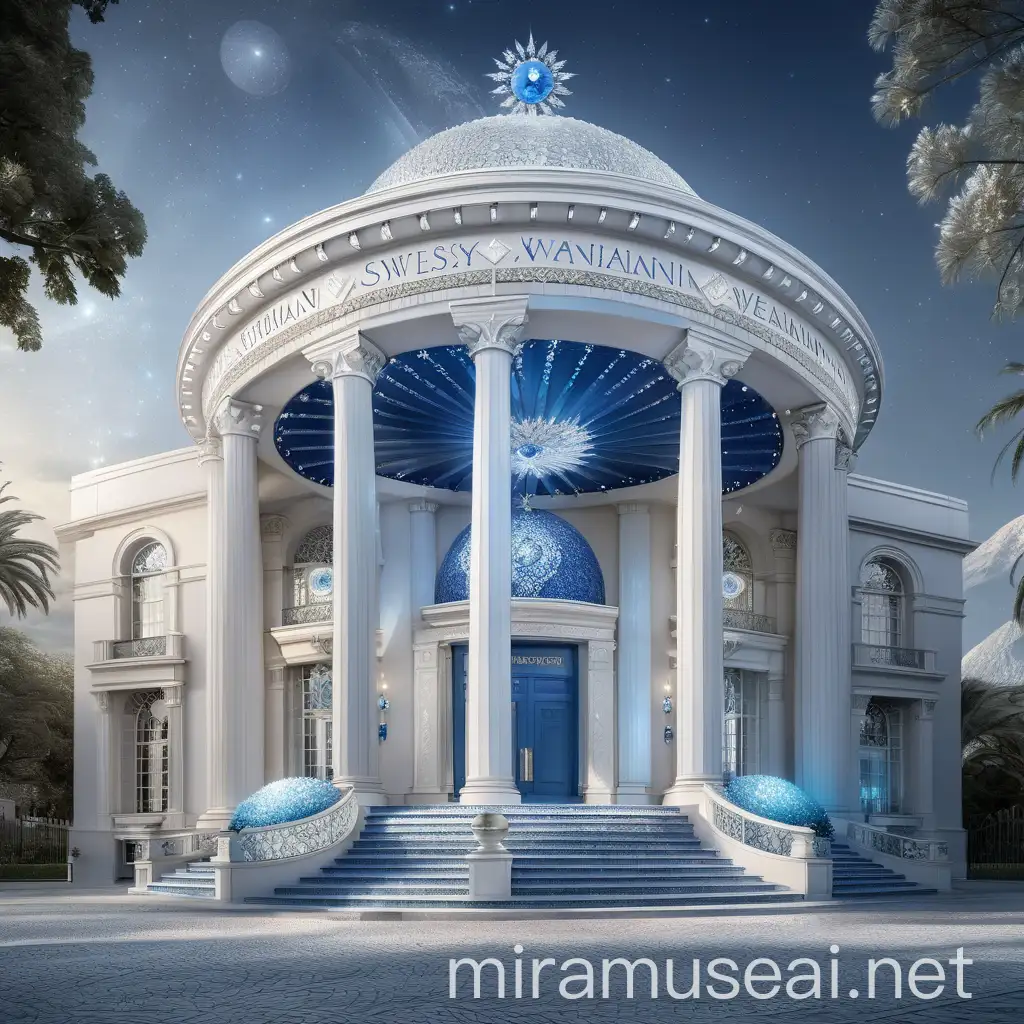 Elegant Swevanian Embassy Building with Celestial Column Entrance