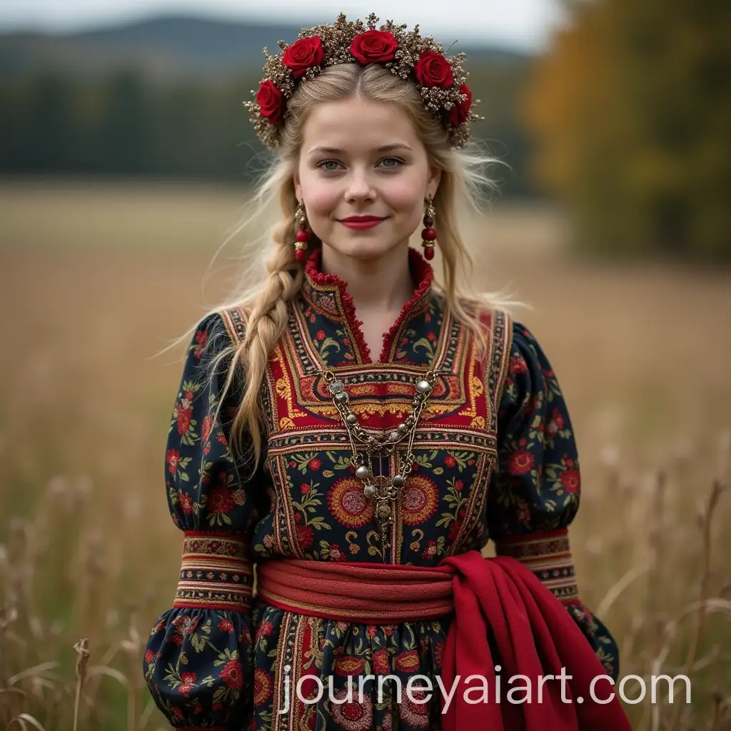 Traditional-Russian-Folk-Costume-with-Intricate-Patterns-and-Vibrant-Colors